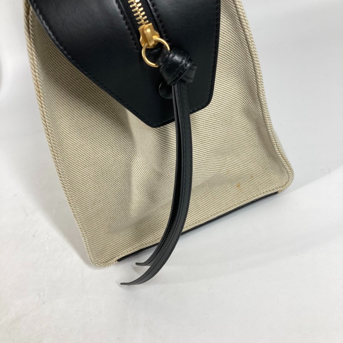 Céline Ring, Beige, Canvas, shoulder