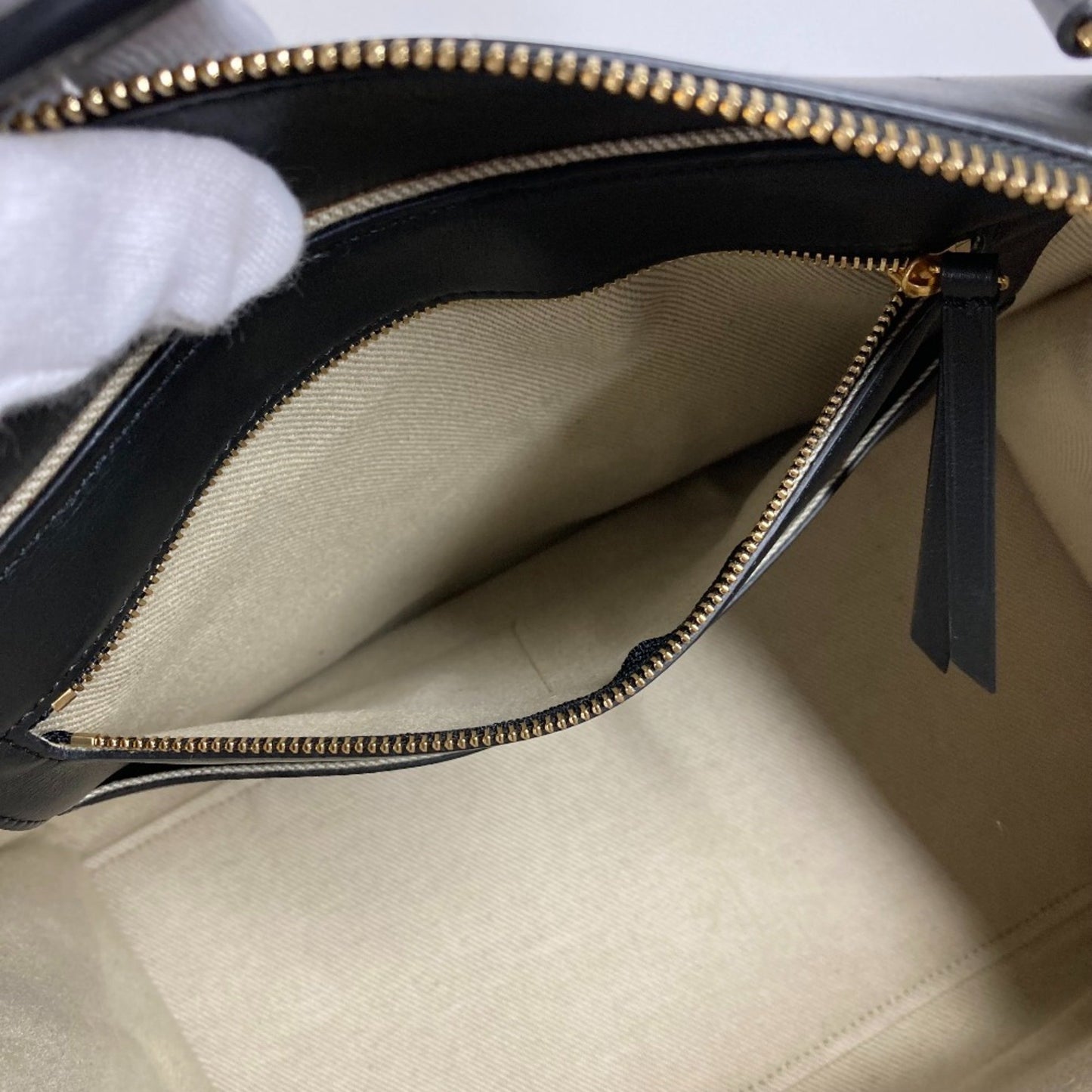 Céline Ring, Beige, Canvas, shoulder