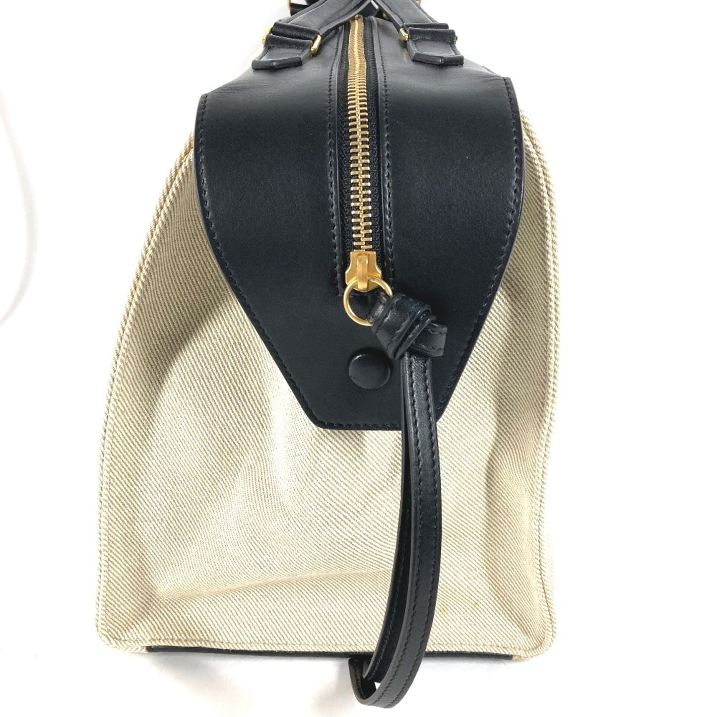 Céline Ring, Beige, Canvas, shoulder