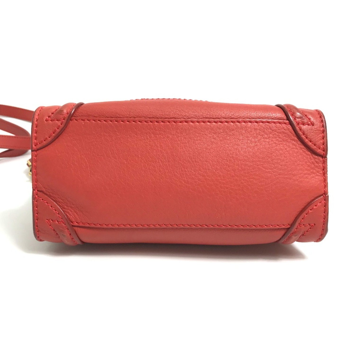Céline Nano Luggage, Red, Leather, handbag