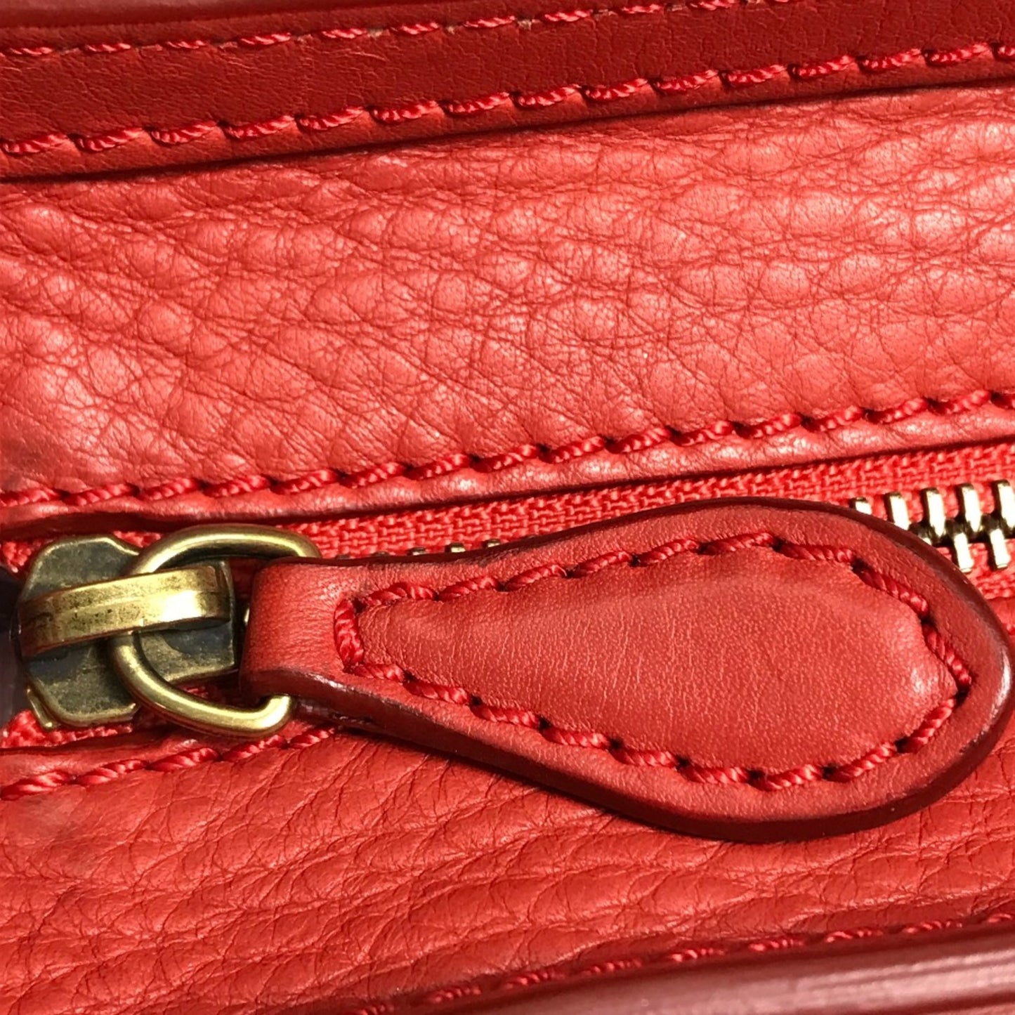 Céline Nano Luggage, Red, Leather, handbag