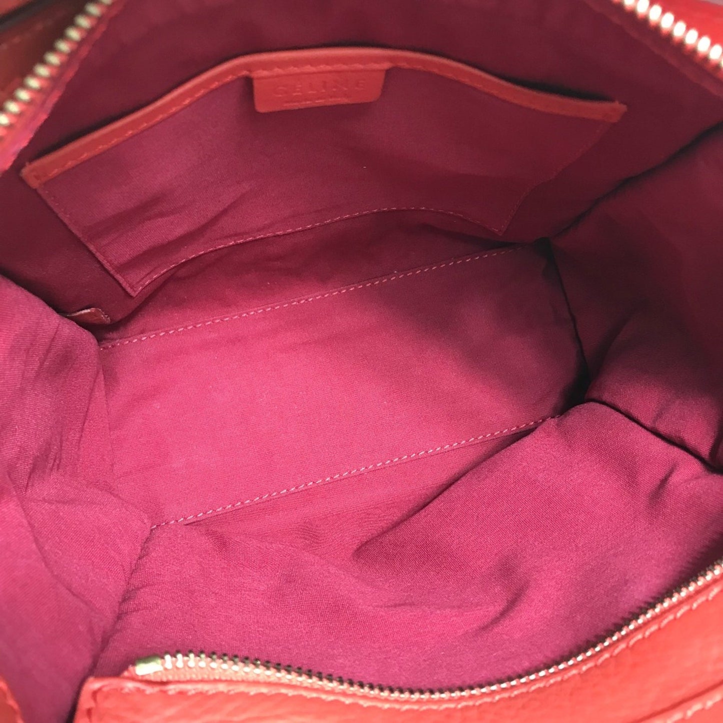 Céline Nano Luggage, Red, Leather, handbag