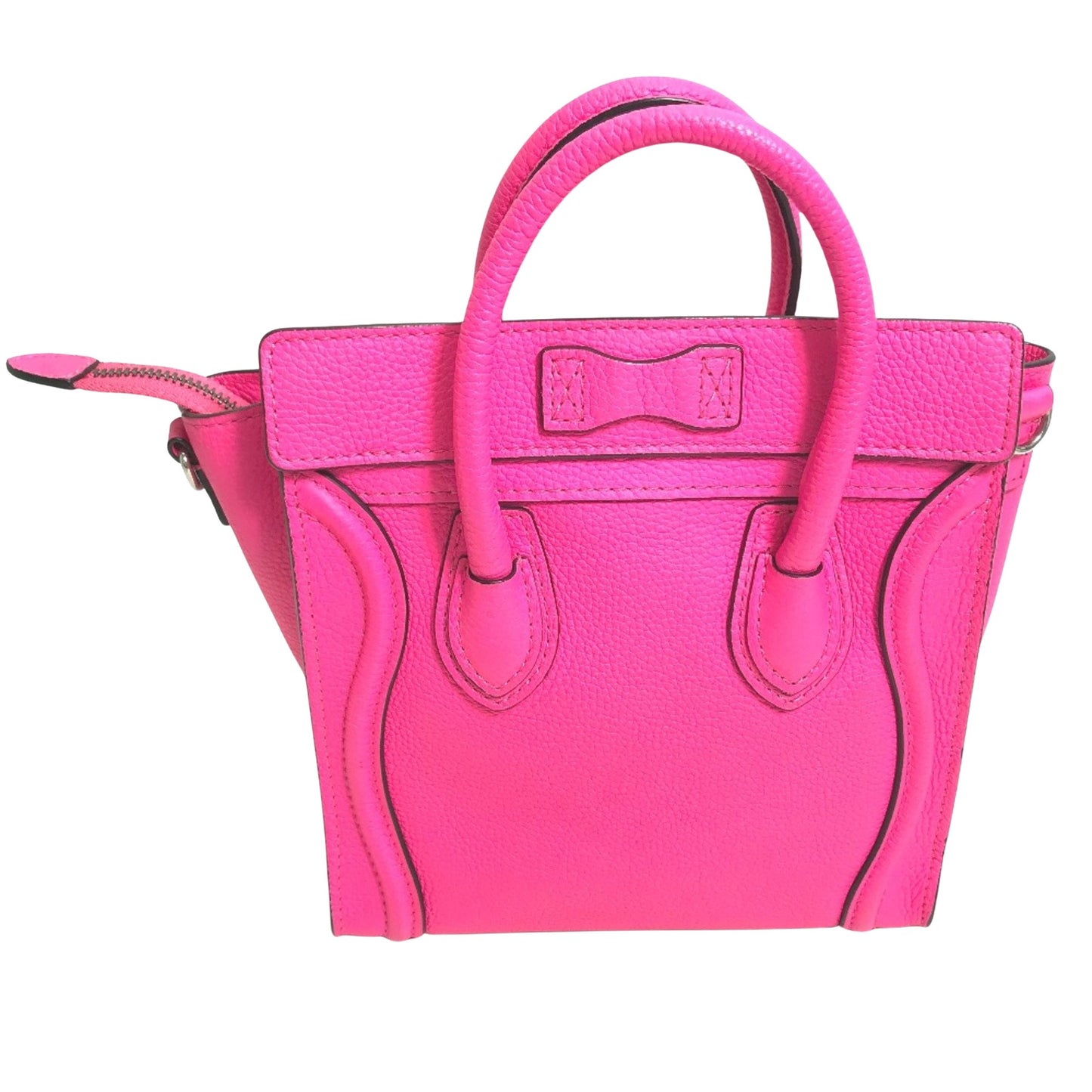 Céline Nano Luggage, Pink, Leather, handbag
