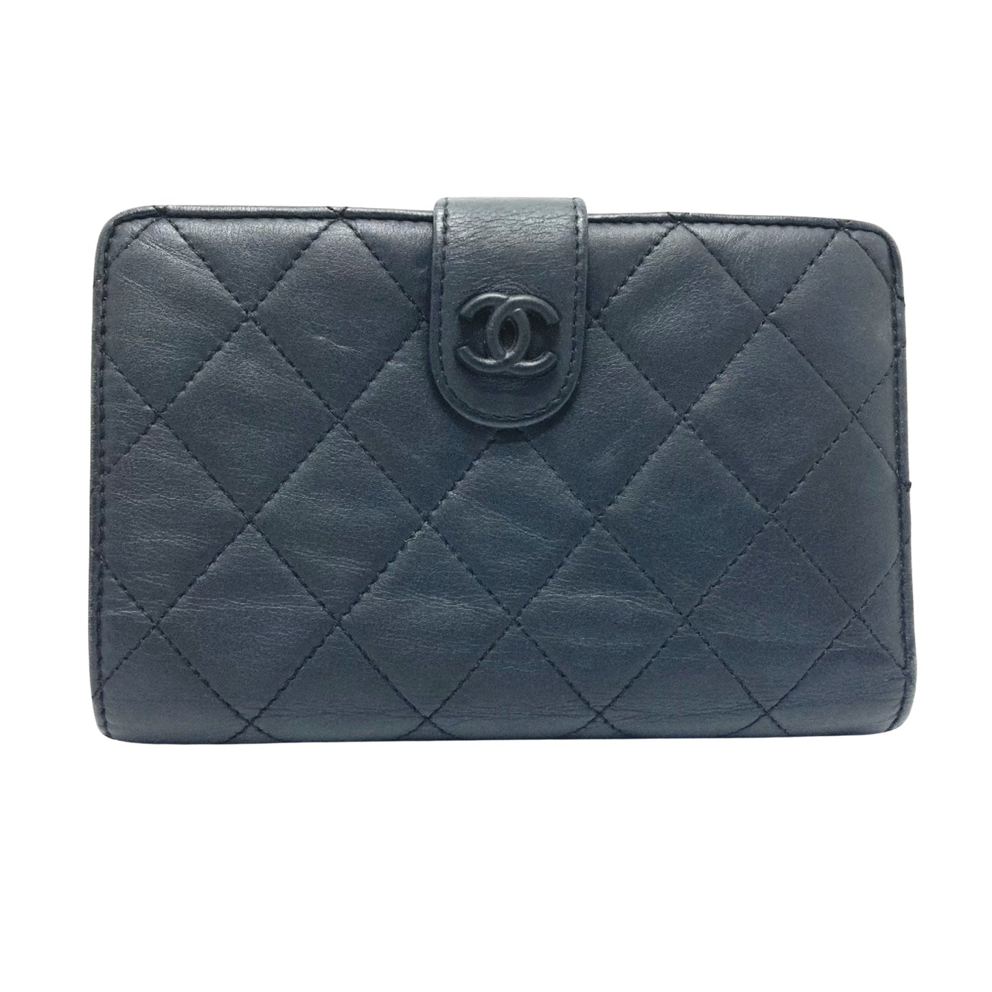 Chanel Matelassé, Black, Leather, wallet