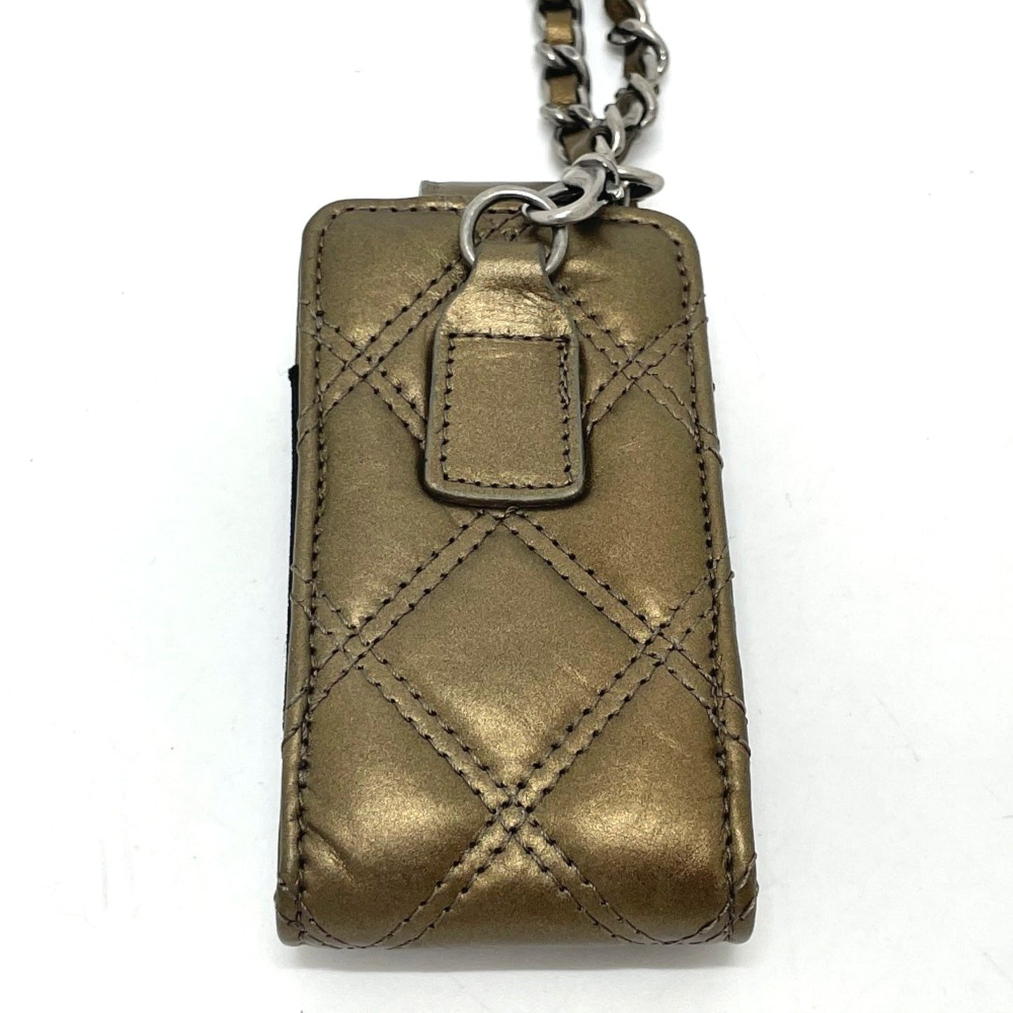 Chanel Mini matelassé, Gold, Leather, shoulder