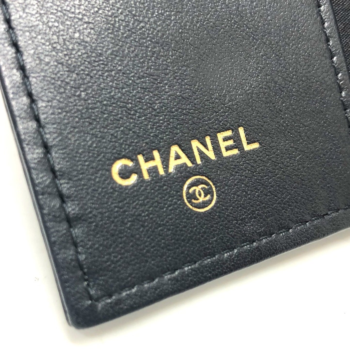 Chanel Logo CC, Black, Leather, wallet