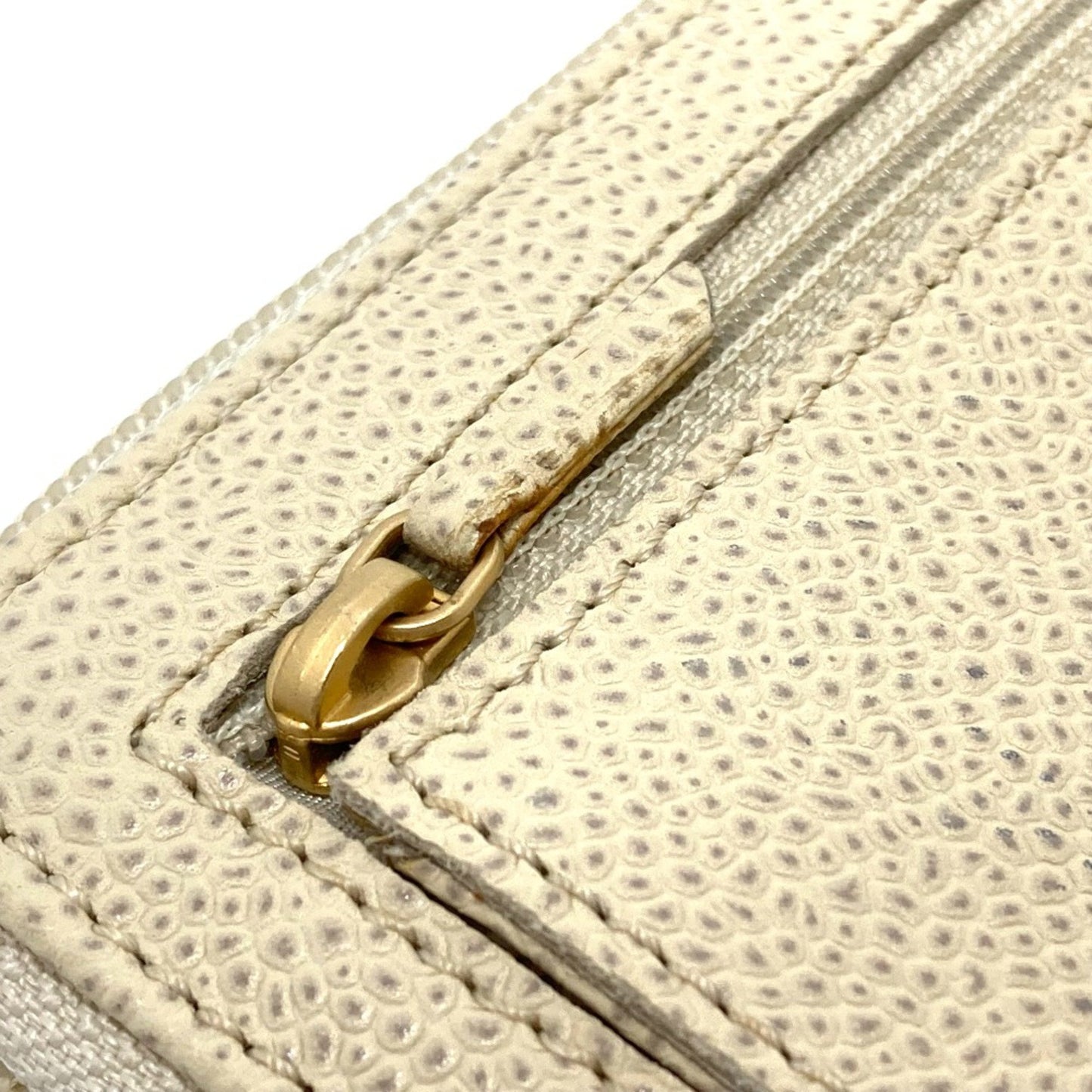 Chanel Logo CC, Beige, Leather, wallet