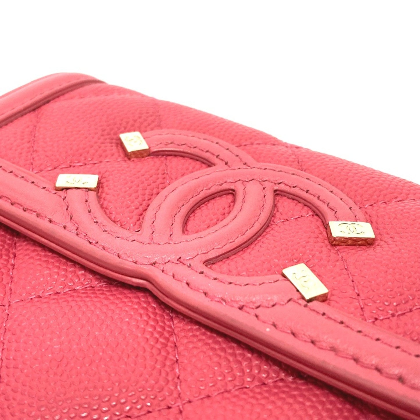 Chanel Logo CC, Pink, Leather, wallet