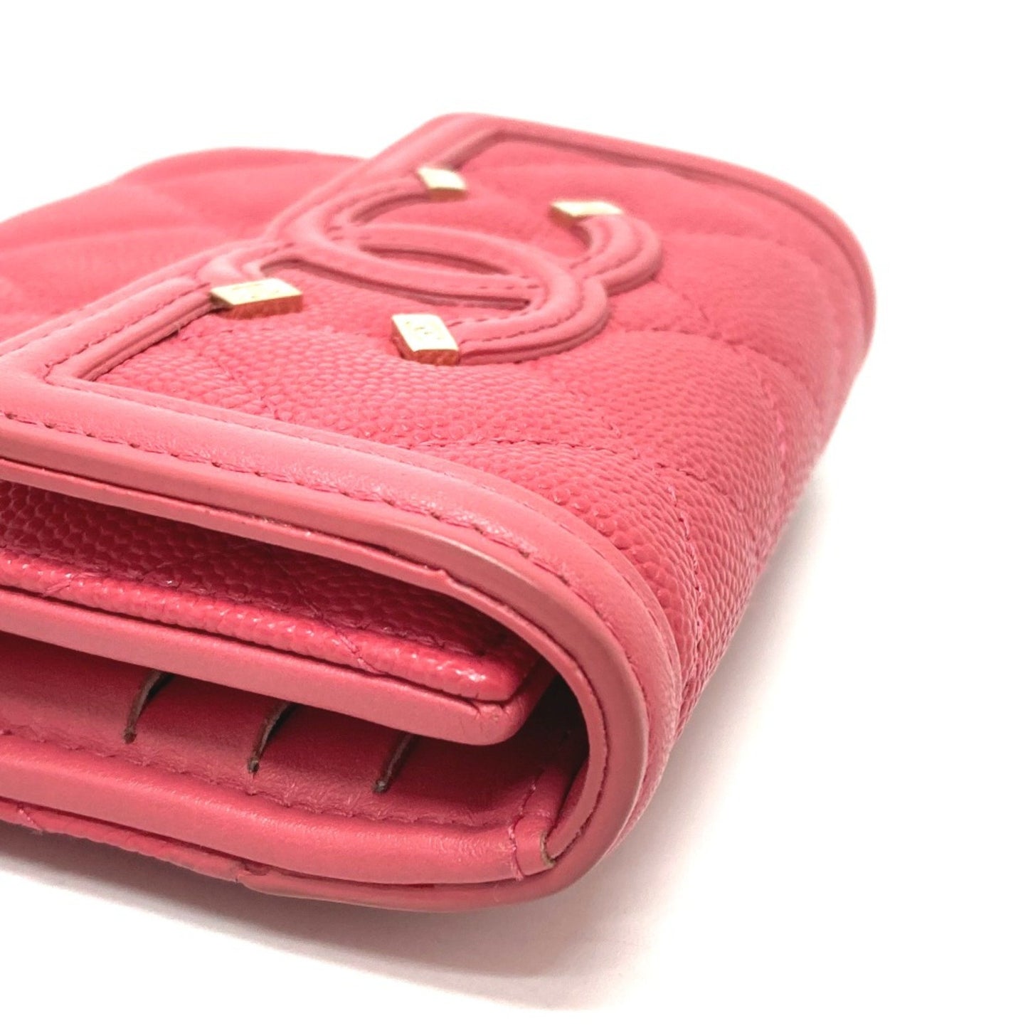 Chanel Logo CC, Pink, Leather, wallet