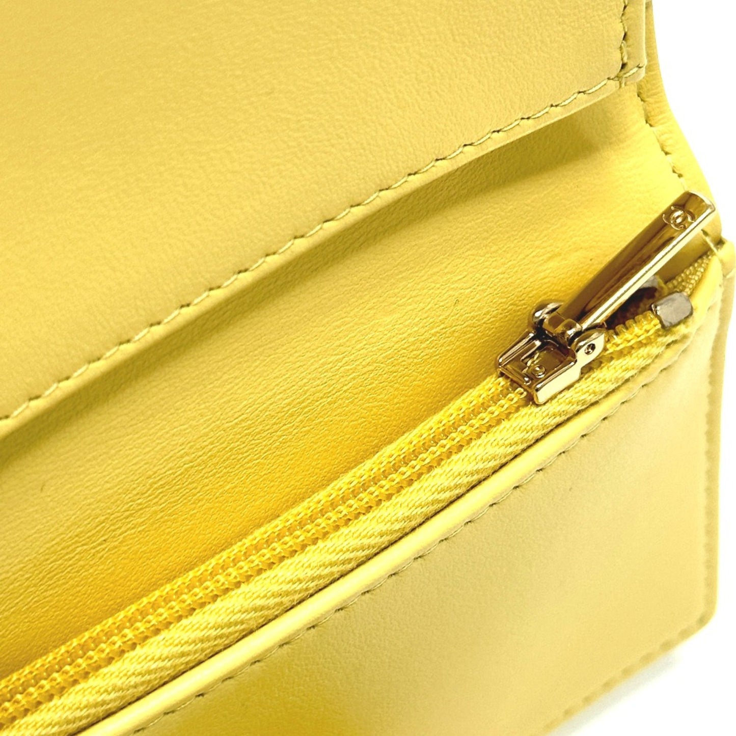 Chanel Matelassé, Yellow, Leather, wallet