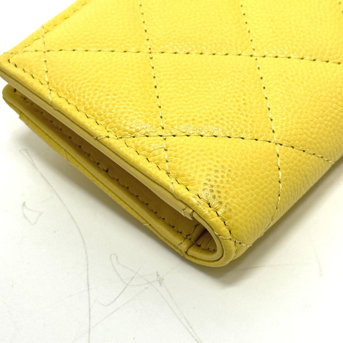 Chanel Matelassé, Yellow, Leather, wallet