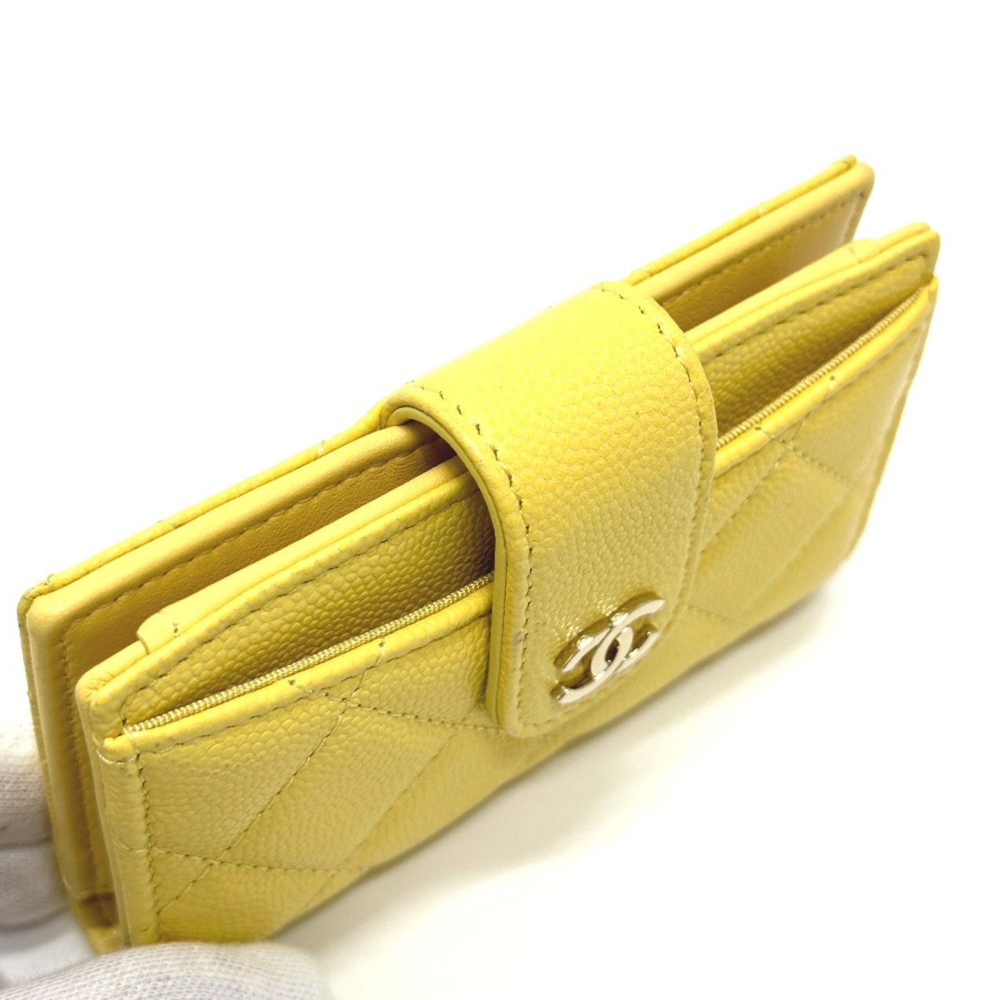 Chanel Matelassé, Yellow, Leather, wallet