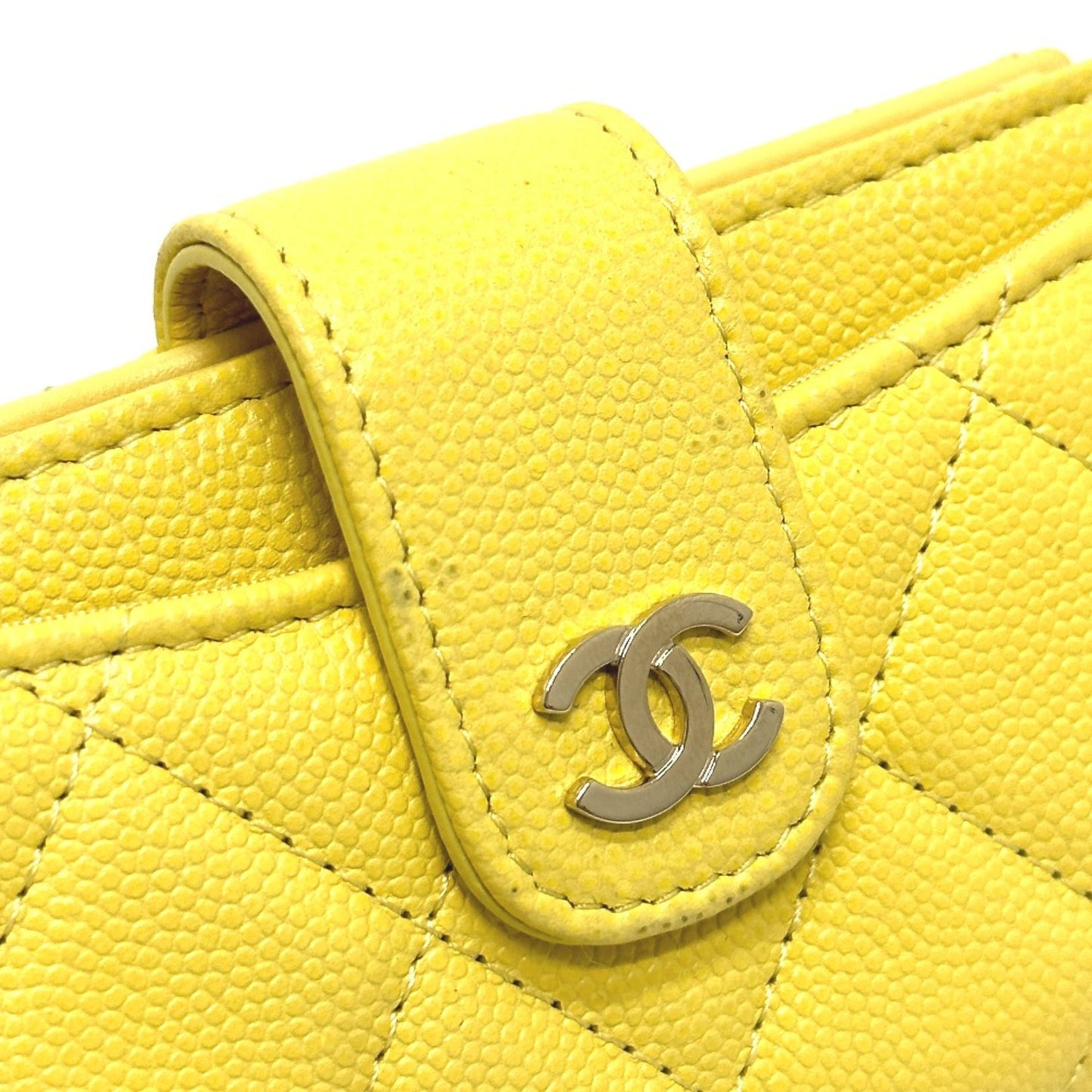 Chanel Matelassé, Yellow, Leather, wallet