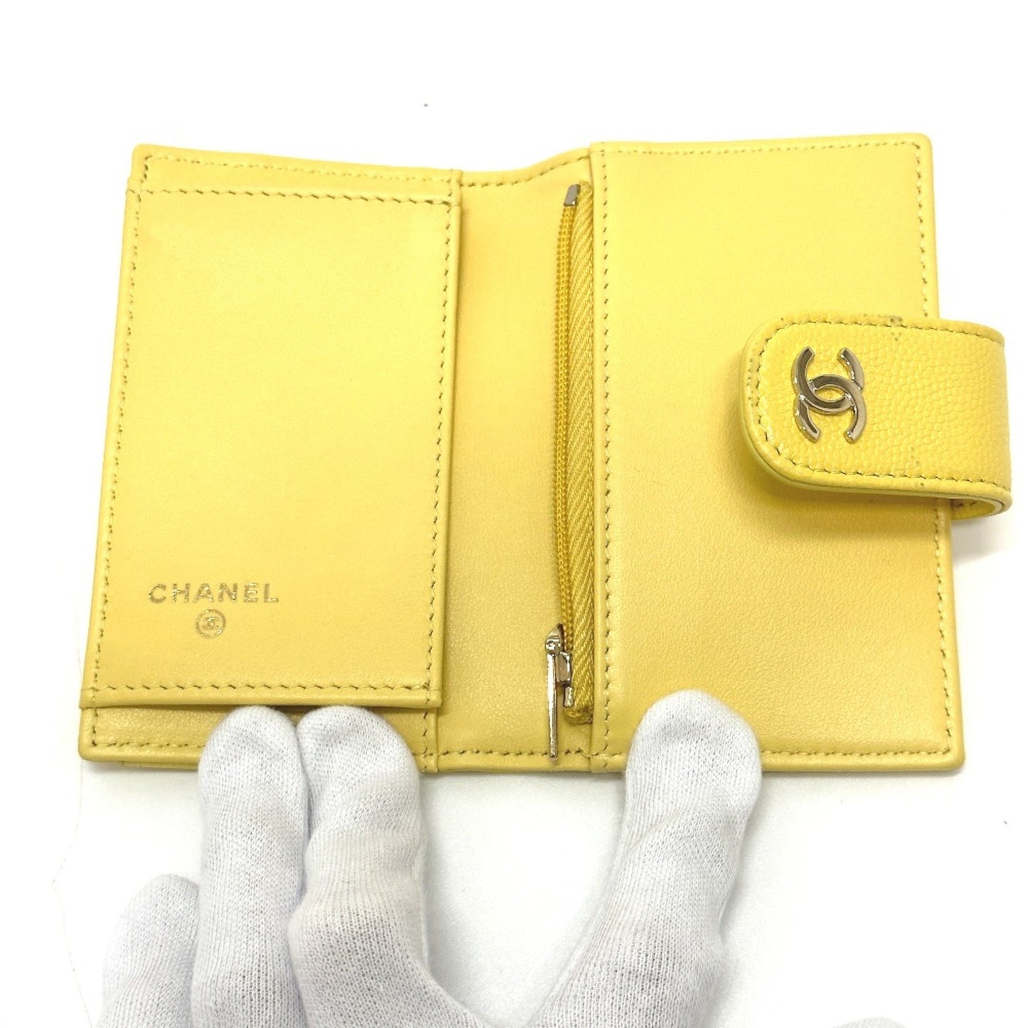 Chanel Matelassé, Yellow, Leather, wallet