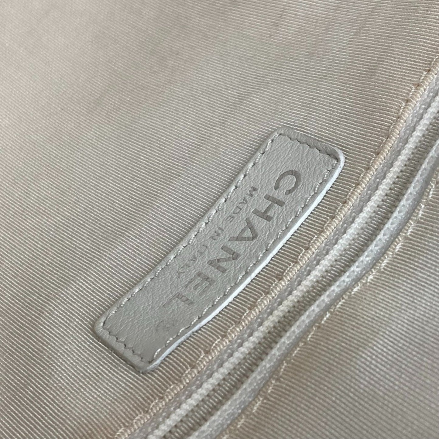 Chanel Boston, White, Leather, handbag