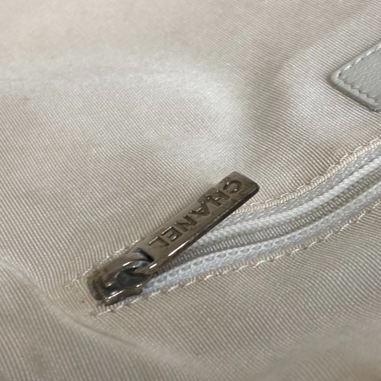Chanel Boston, White, Leather, handbag