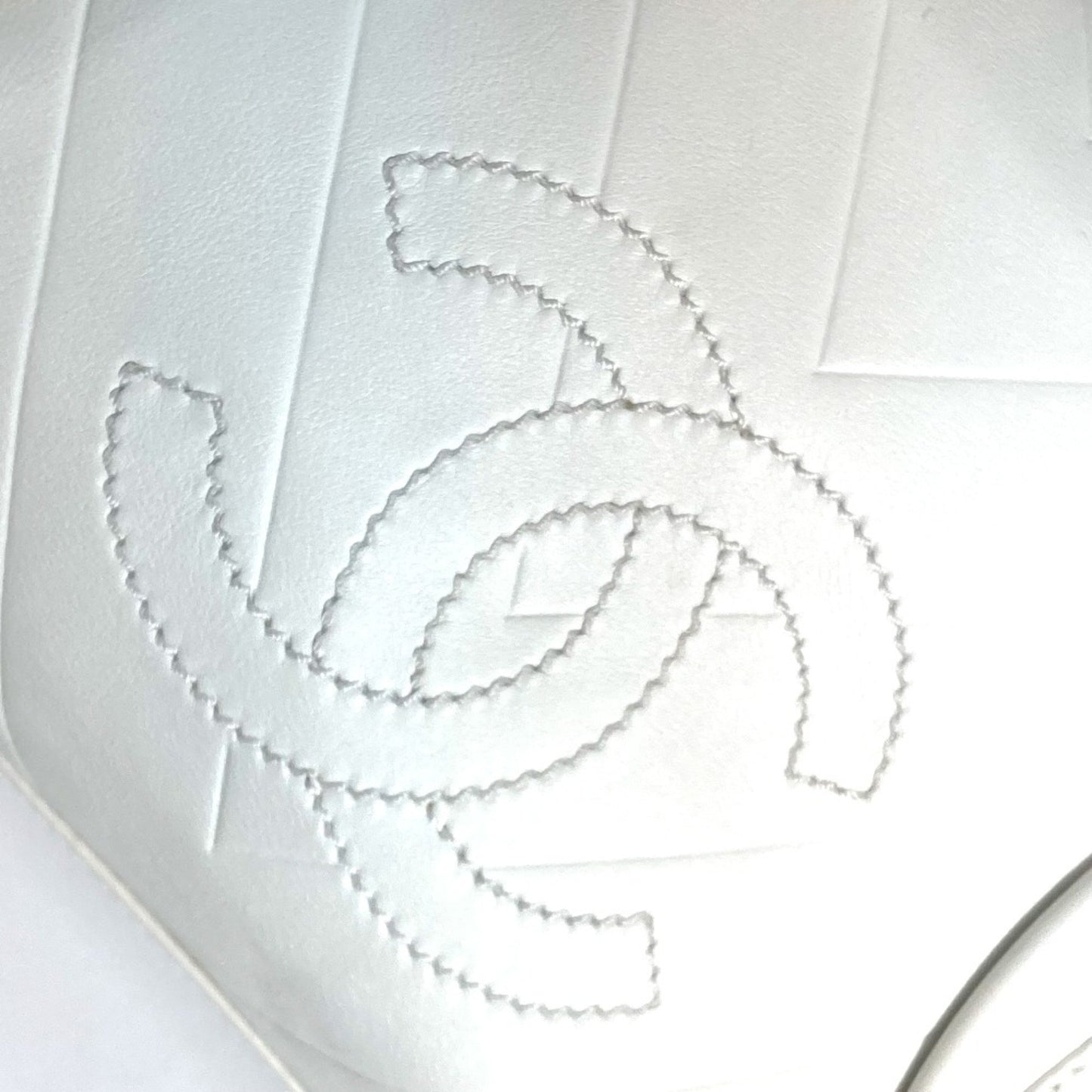 Chanel Boston, White, Leather, handbag