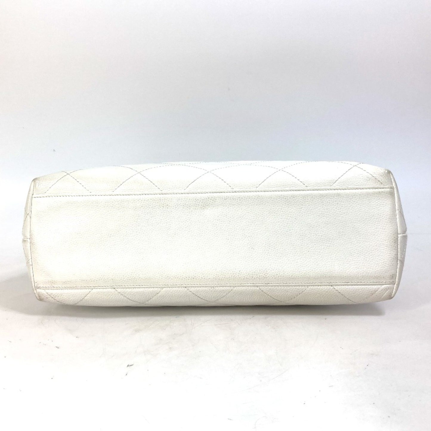 Chanel Logo CC, White, Leather, tote
