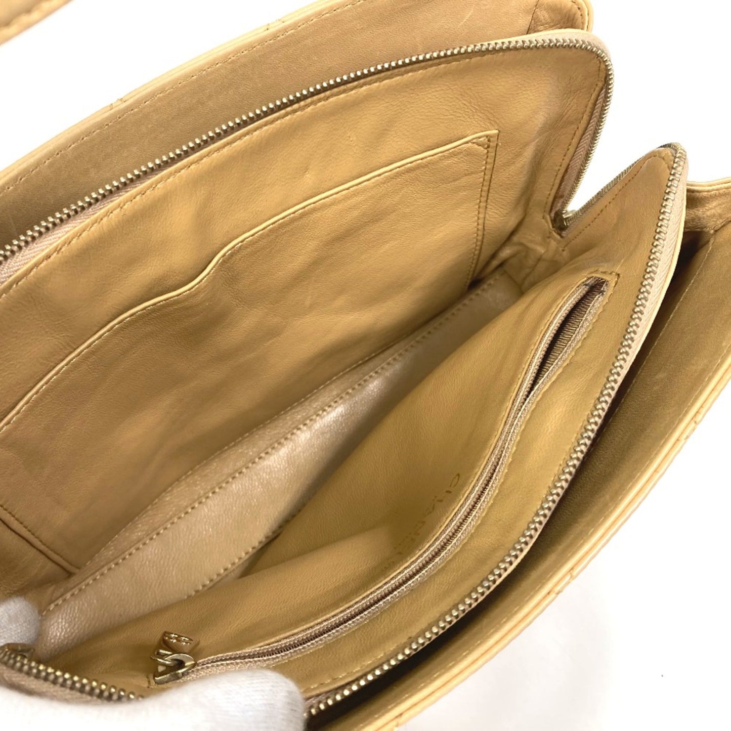 Chanel Wild stitch, Beige, Leather, handbag