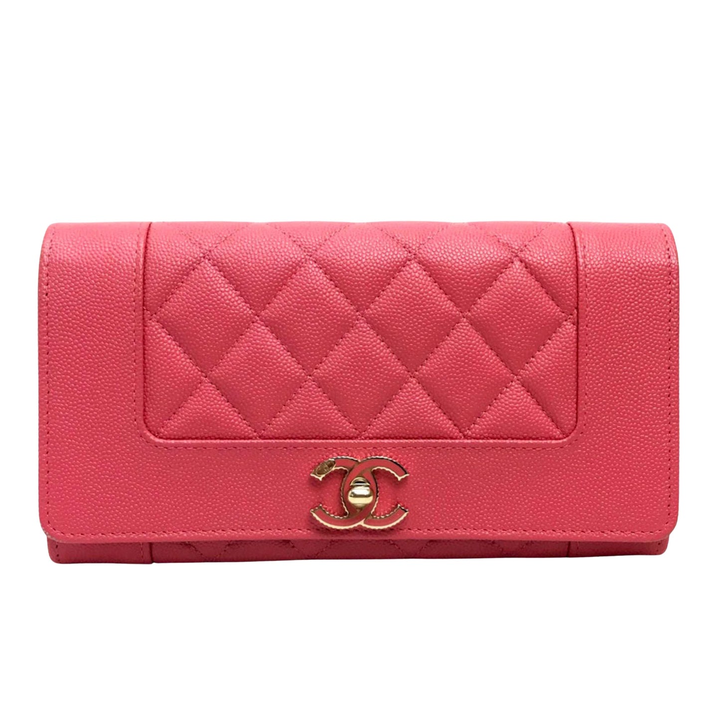 Chanel Matelassé, Pink, Leather, wallet