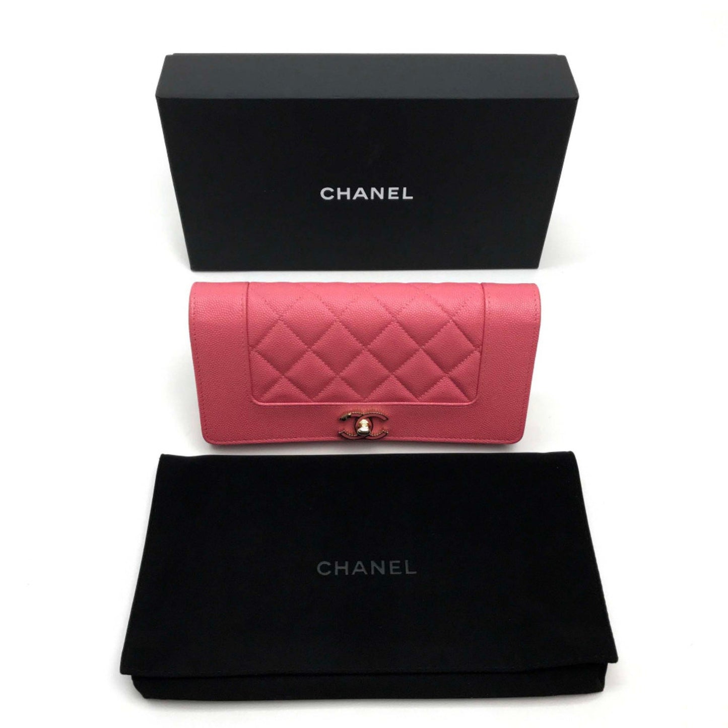Chanel Matelassé, Pink, Leather, wallet
