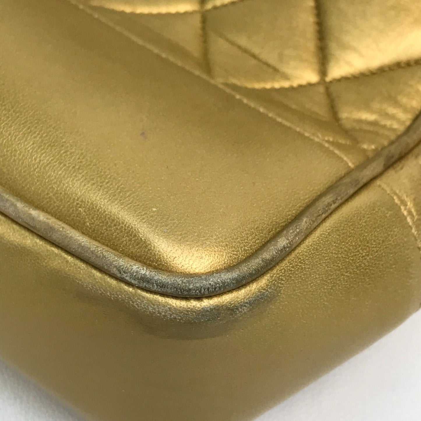 Chanel Matelassé, Gold, Leather, shoulder