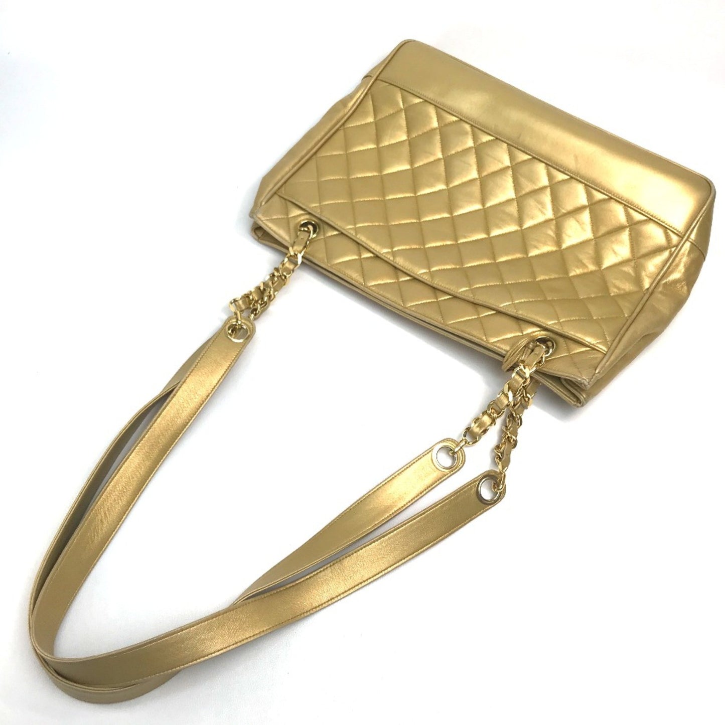 Chanel Matelassé, Gold, Leather, shoulder