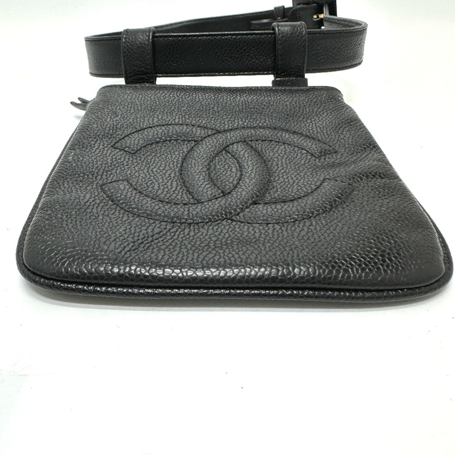 Chanel Logo CC, Black, Leather, clutch