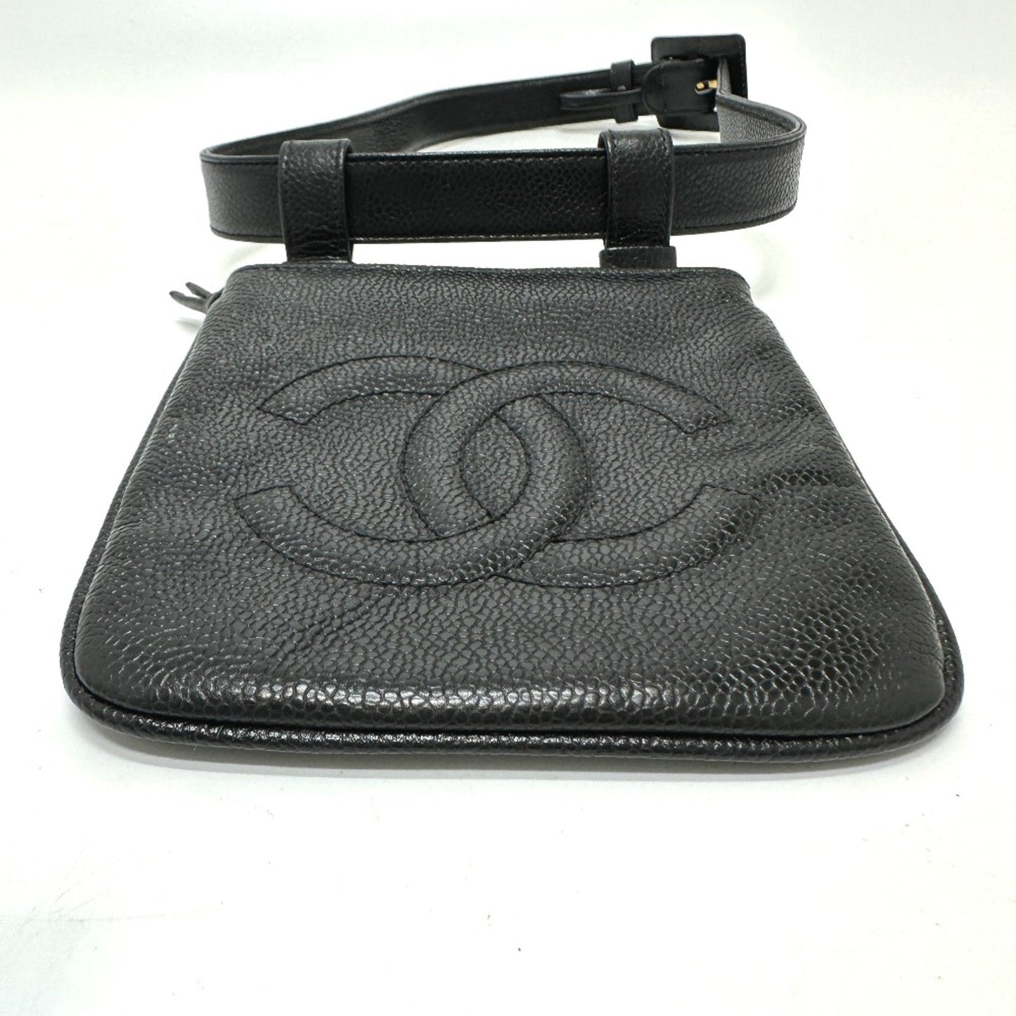 Chanel Logo CC, Black, Leather, clutch