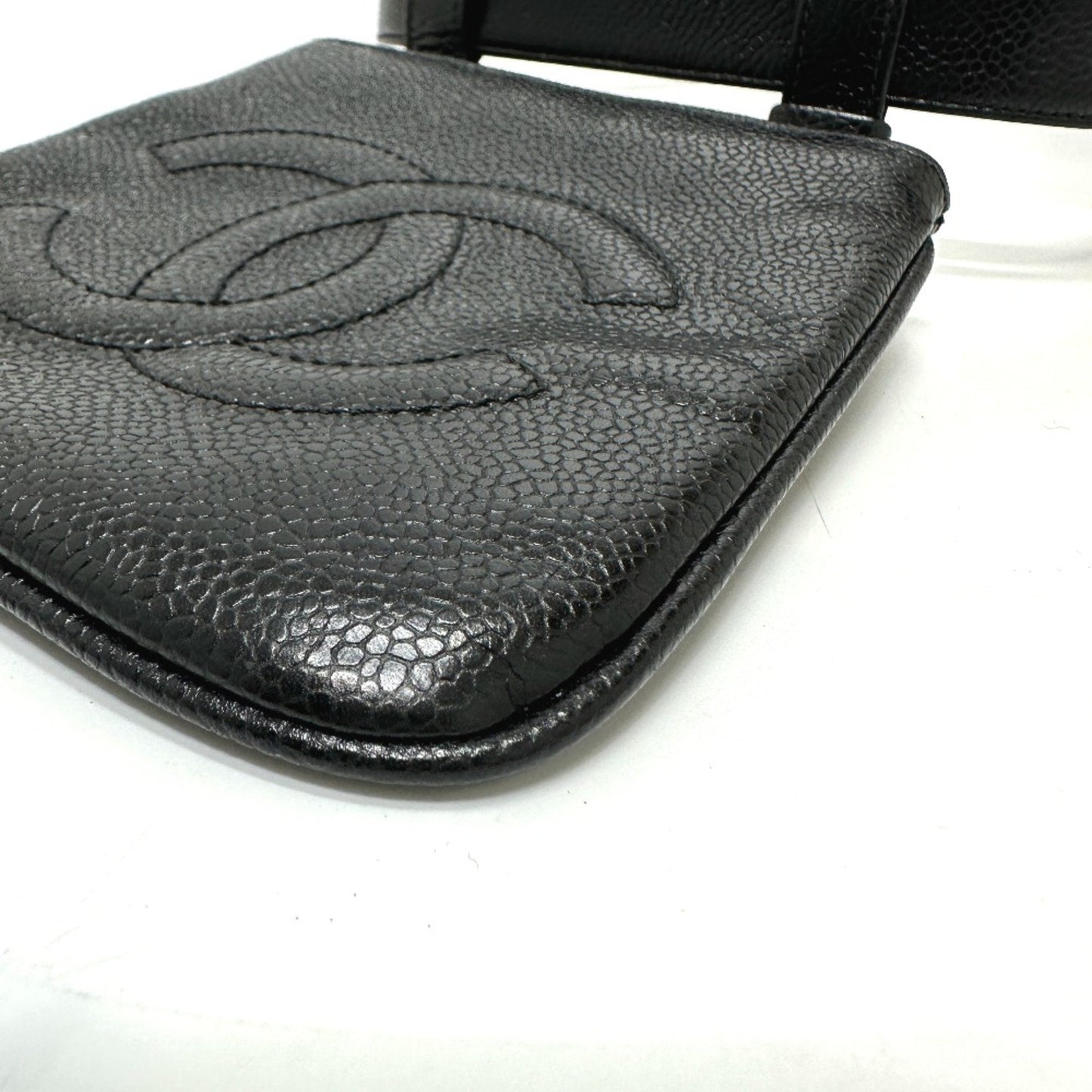 Chanel Logo CC, Black, Leather, clutch