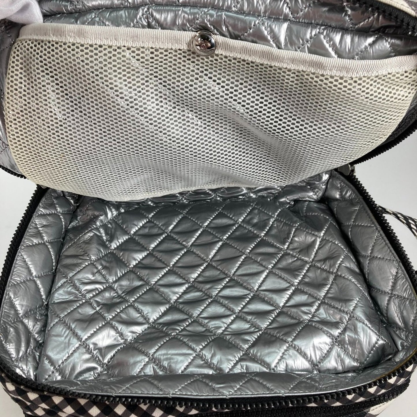Chanel Coco Mark, White, Cloth, handbag