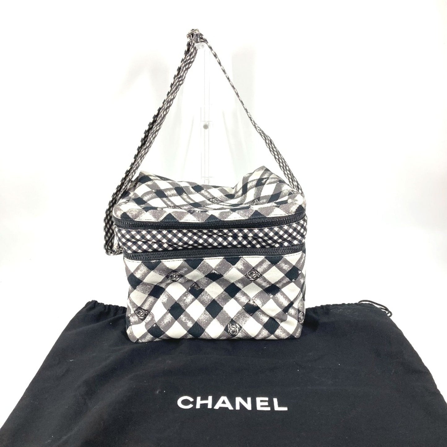 Chanel Coco Mark, White, Cloth, handbag