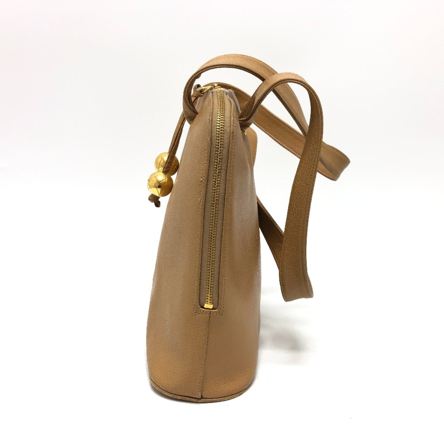 Chanel Coco Mark, Beige, Leather, tote