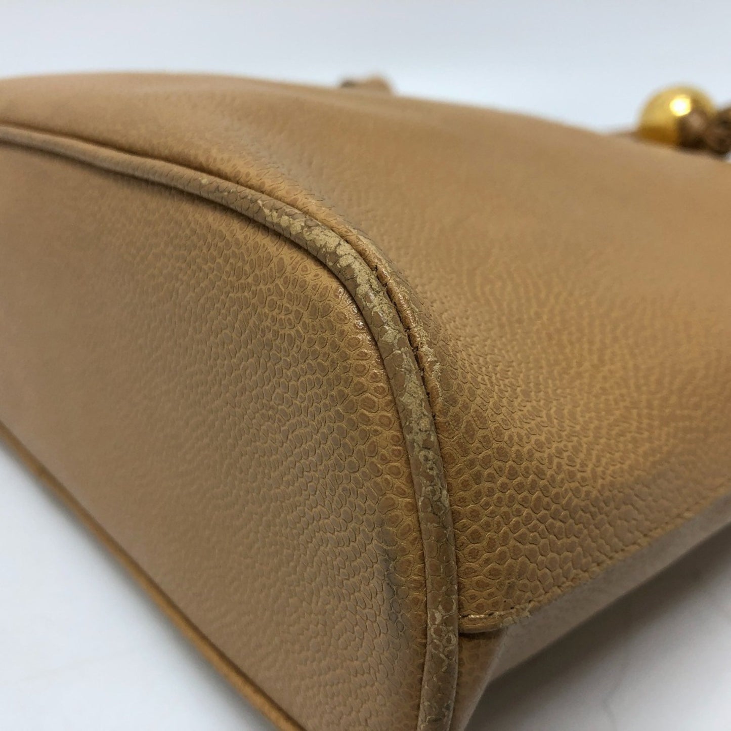 Chanel Coco Mark, Beige, Leather, tote