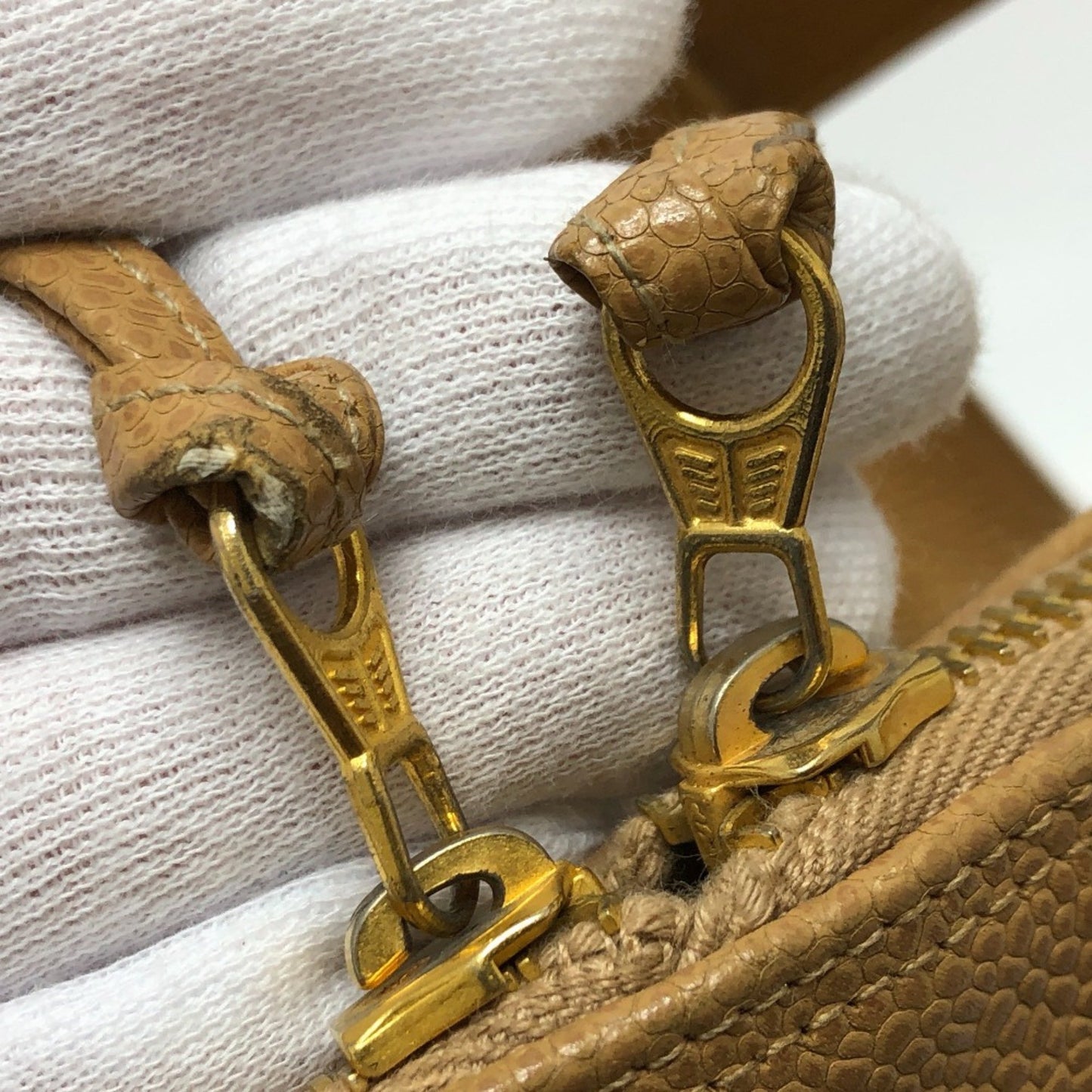 Chanel Coco Mark, Beige, Leather, tote