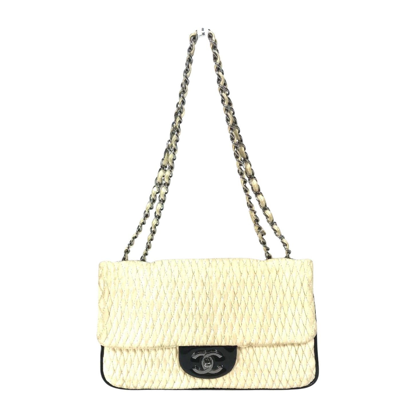 Chanel Timeless, White, Leather, shoulder