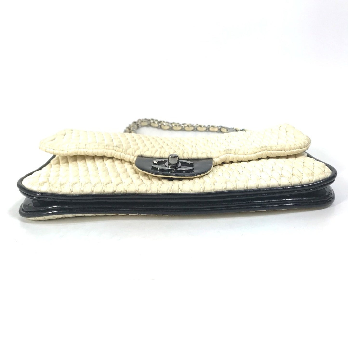 Chanel Timeless, White, Leather, shoulder