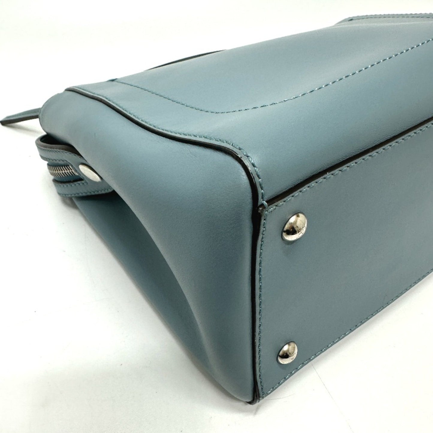 Fendi Dot Com, Blue, Leather, handbag