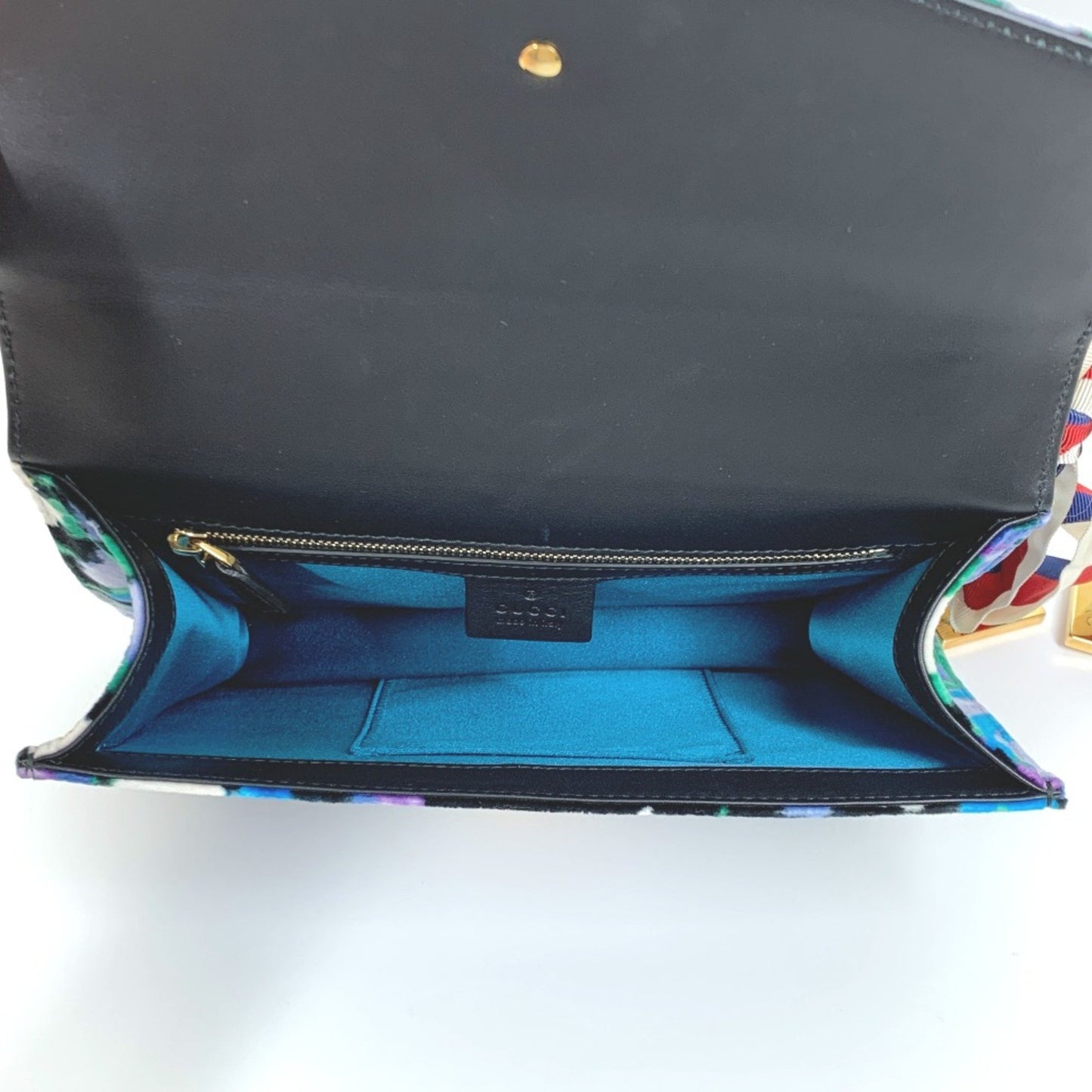Gucci Sylvie, Blue, Leather, shoulder