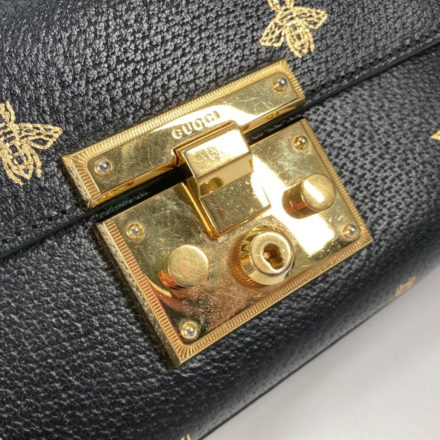 Gucci Padlock, Black, Leather, shoulder