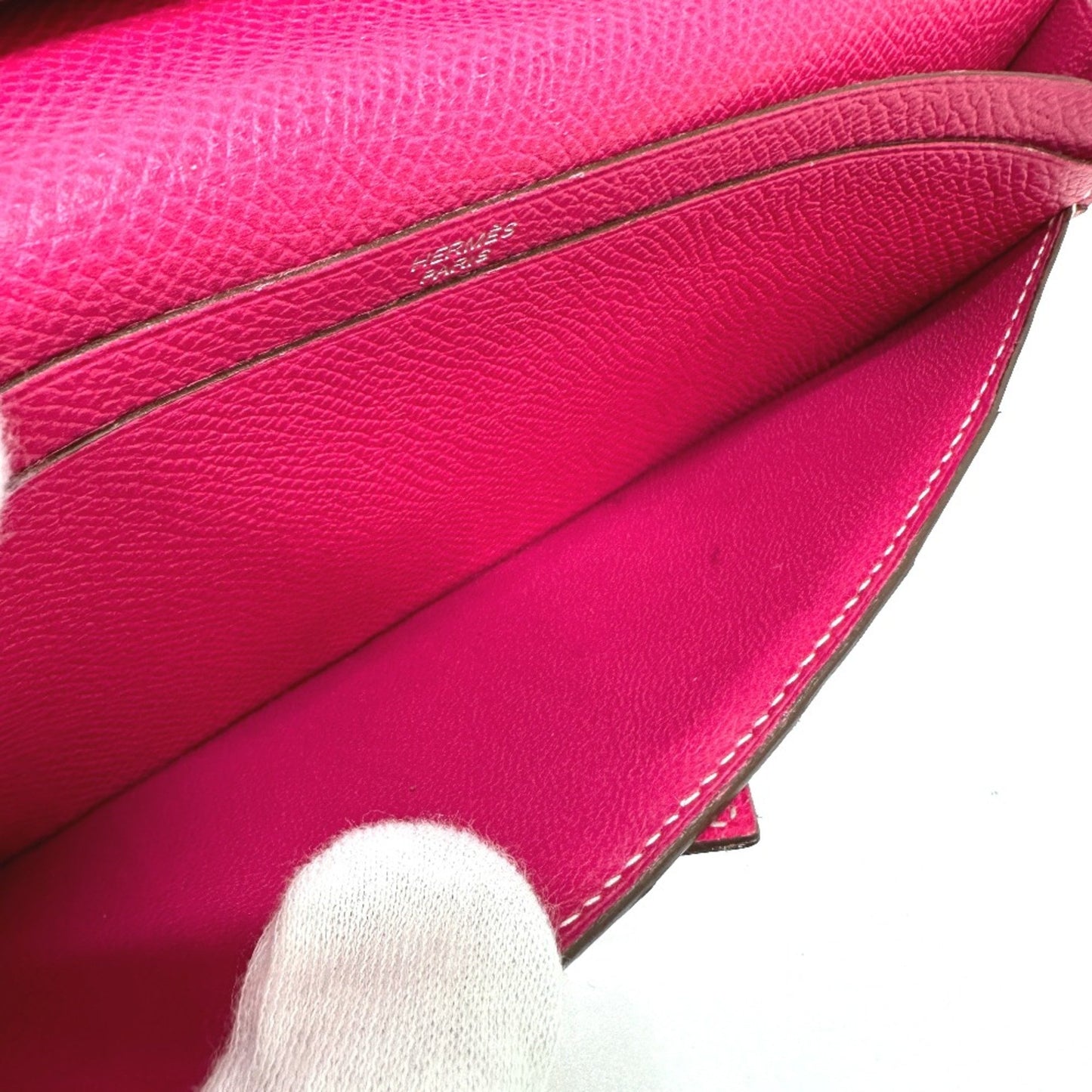 Hermès Béarn, Pink, Leather, wallet