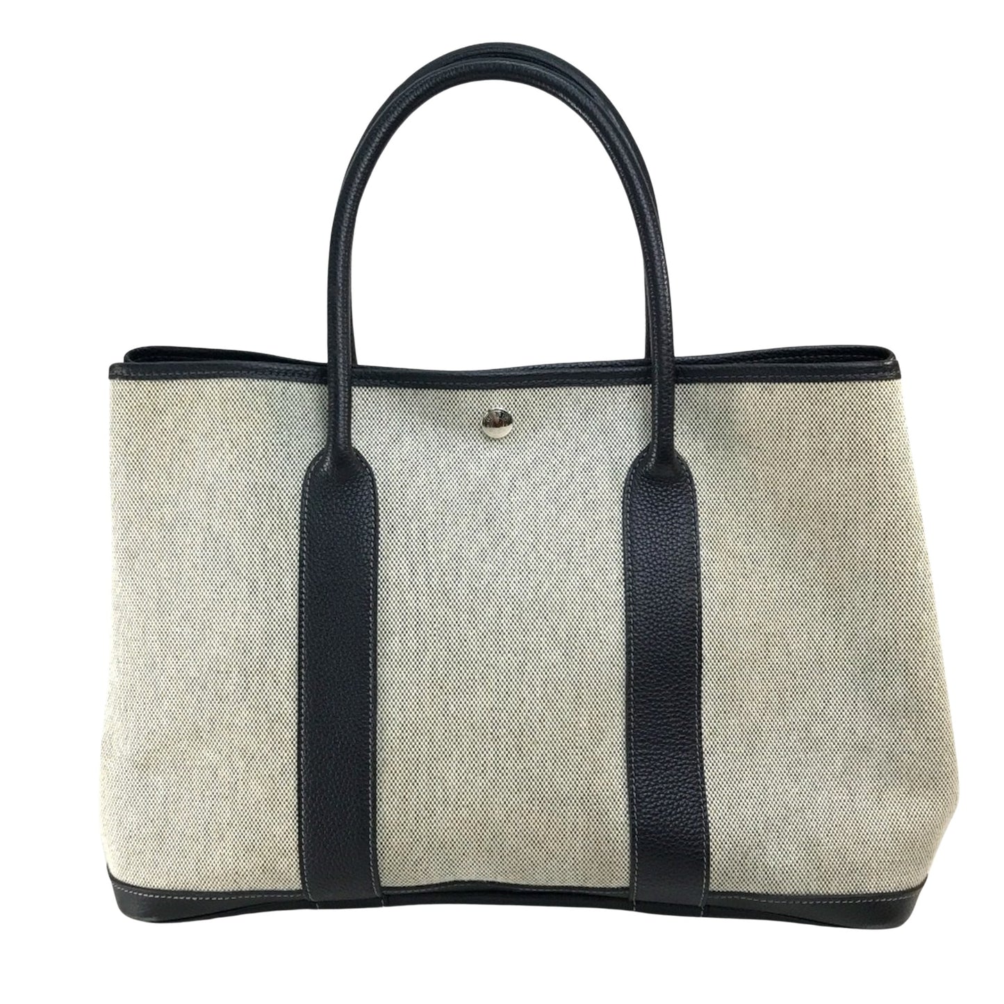 Hermès Garden Party, Grey, Canvas, handbag