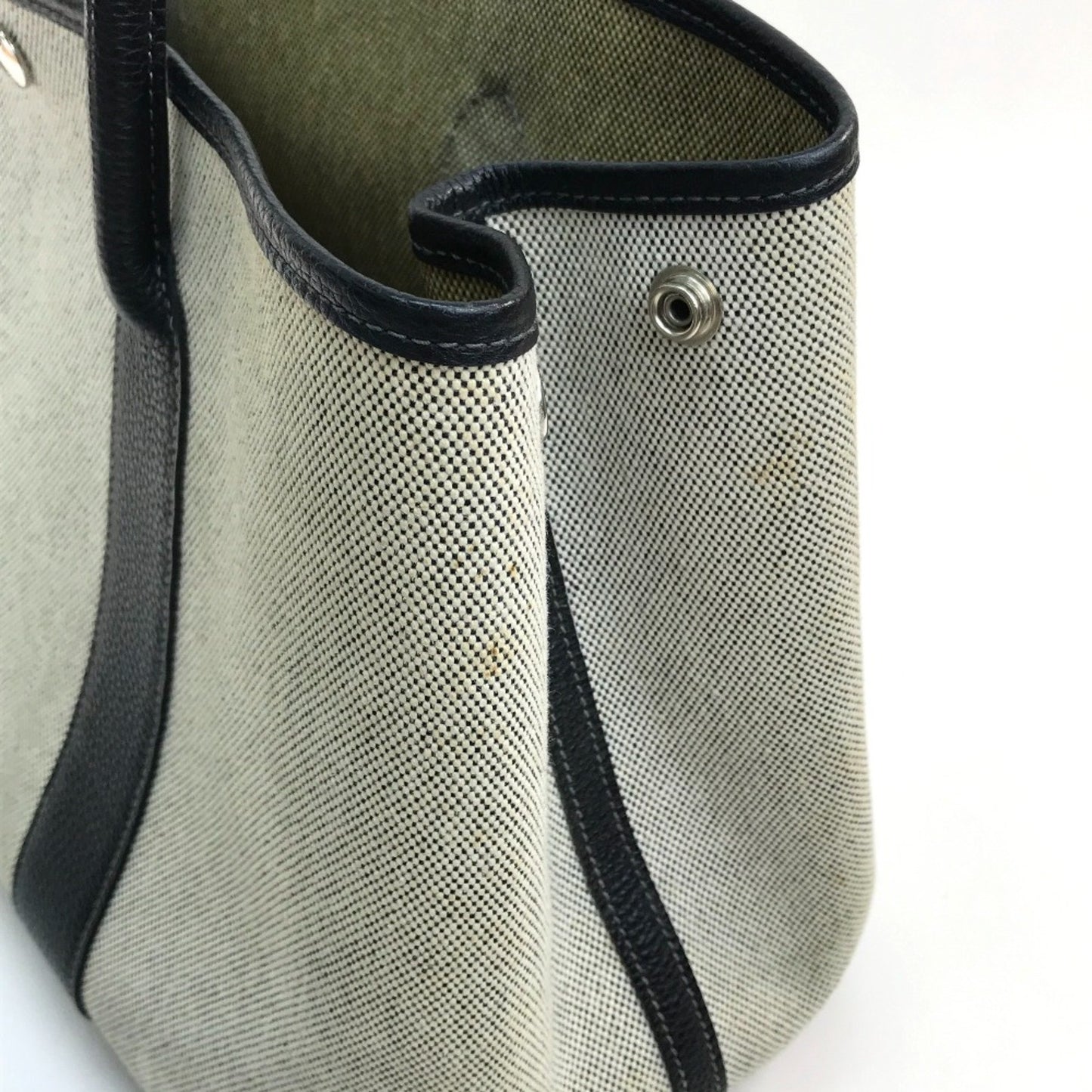 Hermès Garden Party, Grey, Canvas, handbag
