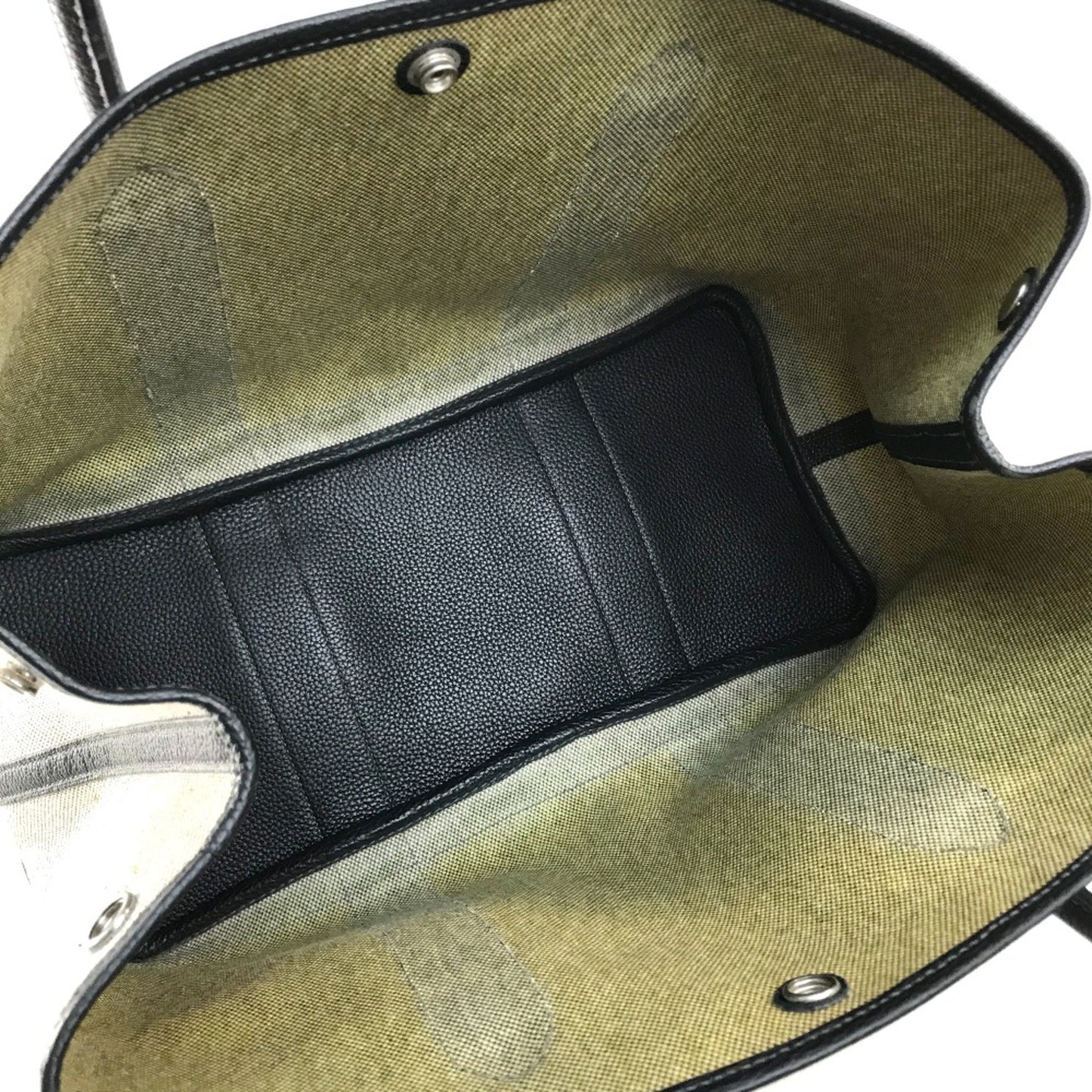 Hermès Garden Party, Grey, Canvas, handbag