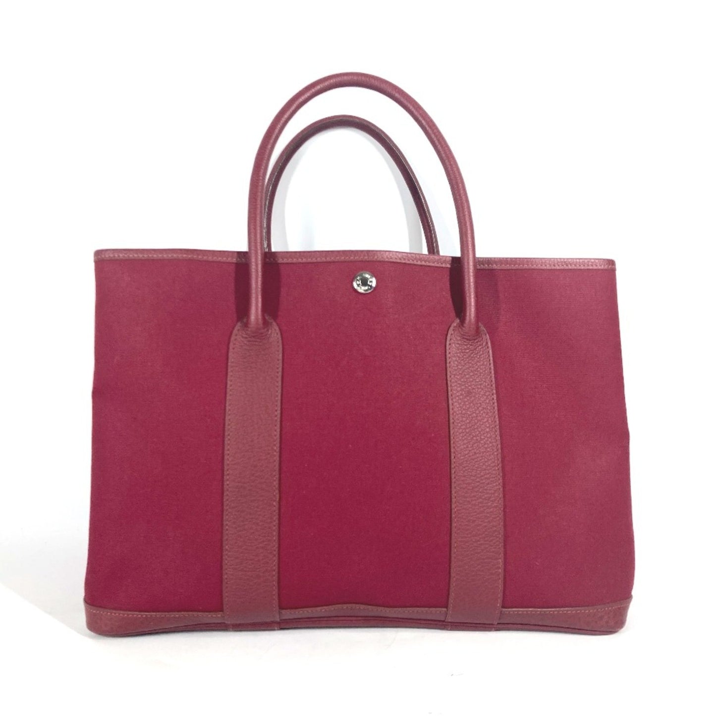 Hermès Garden Party, Red, Canvas, tote