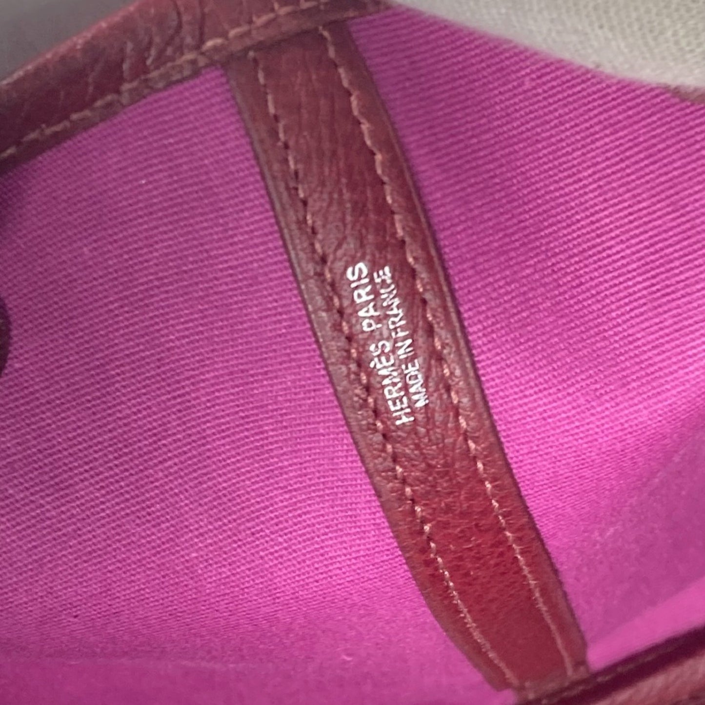 Hermès Garden Party, Red, Canvas, tote
