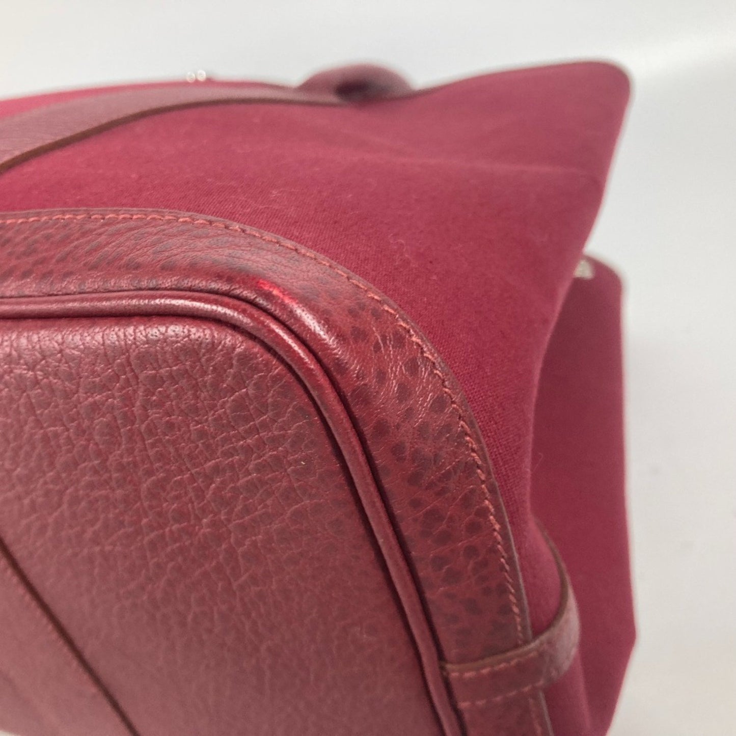 Hermès Garden Party, Red, Canvas, tote