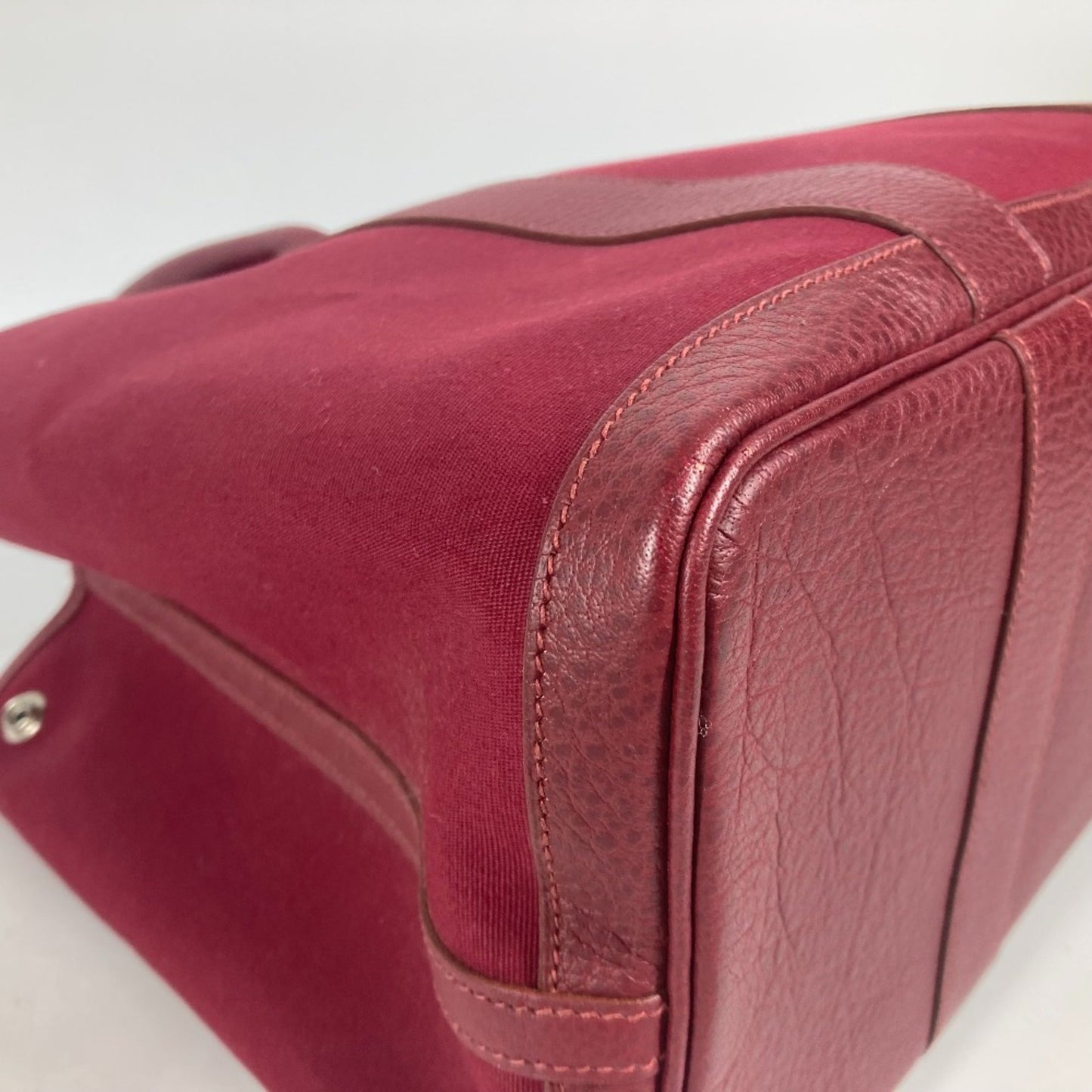 Hermès Garden Party, Red, Canvas, tote