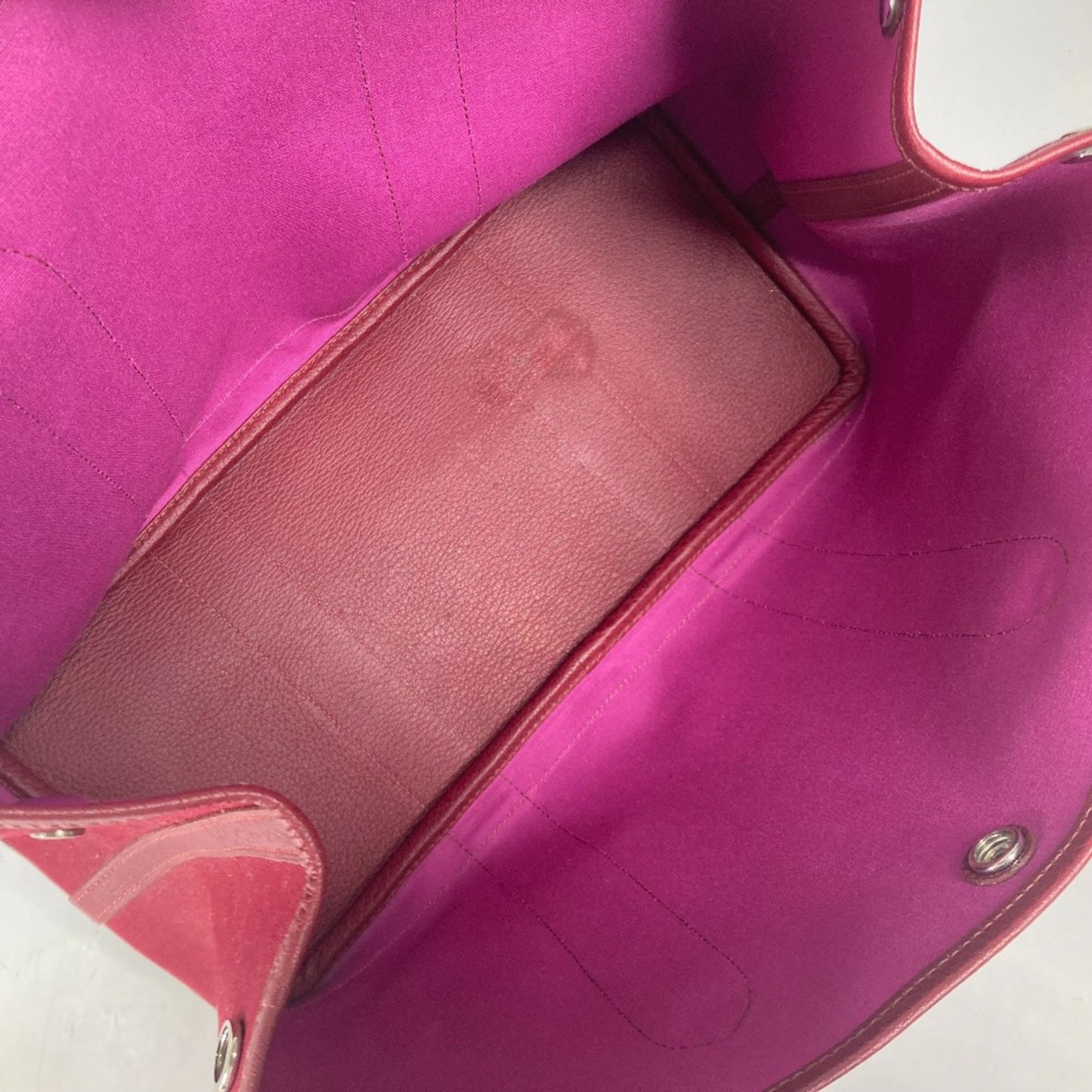 Hermès Garden Party, Red, Canvas, tote