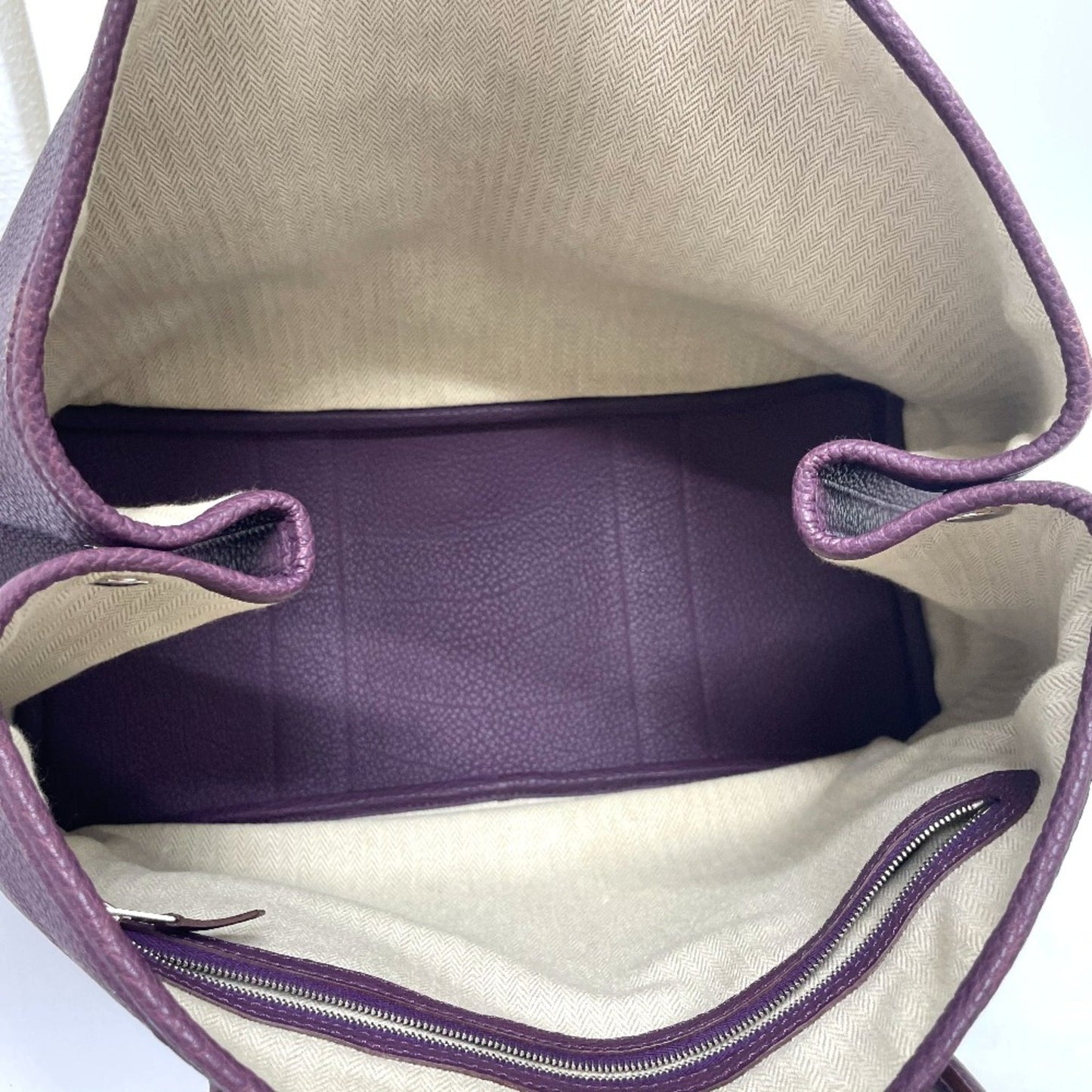 Hermès, Purple, Leather, tote